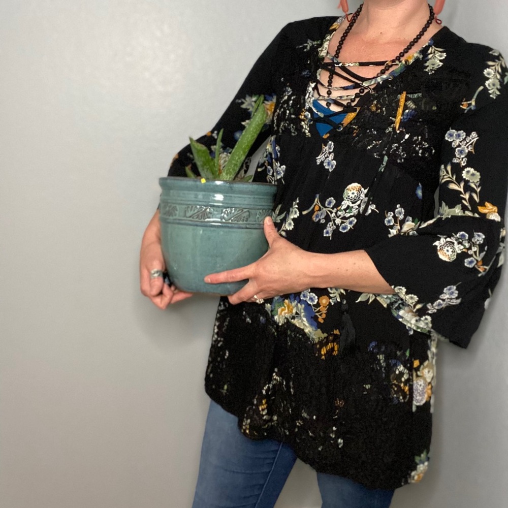 Entro Floral Boho/Hippie Style Tunic Size Small